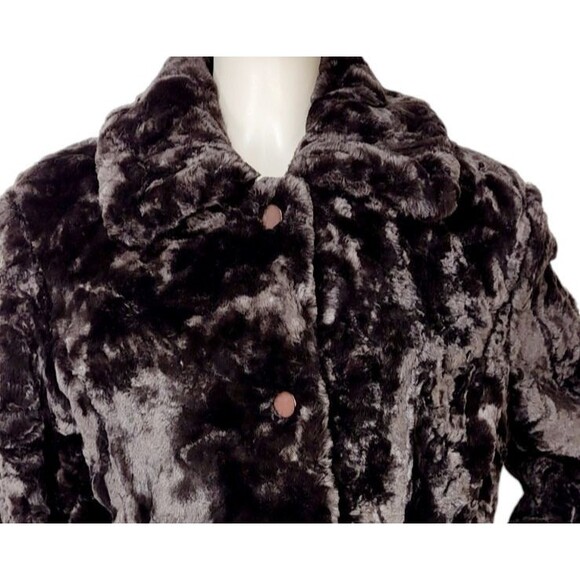 Vintage 90s Y2K Coldwater Creek Faux Fur Teddy Bear Mob Wife Coat Size Small NEW - Picture 4 of 12